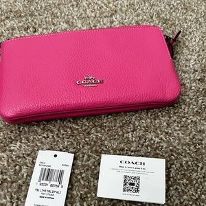 Pink, authentic coach, clutch wallet, or purse brand new